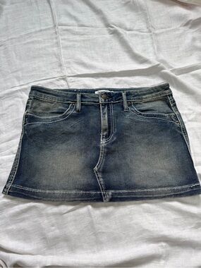 Y2K Rue 21 Embroidered Bedazzled Denim Mini Skirt Size Large